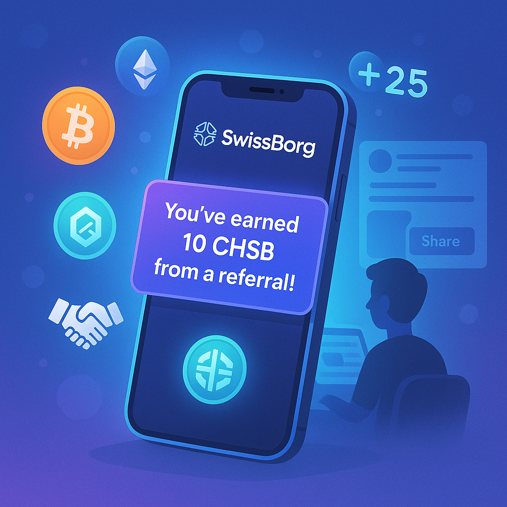 Swissborg Referral Program: Invite Friends & Earn CHSB Rewards (Both Get Rewarded!)